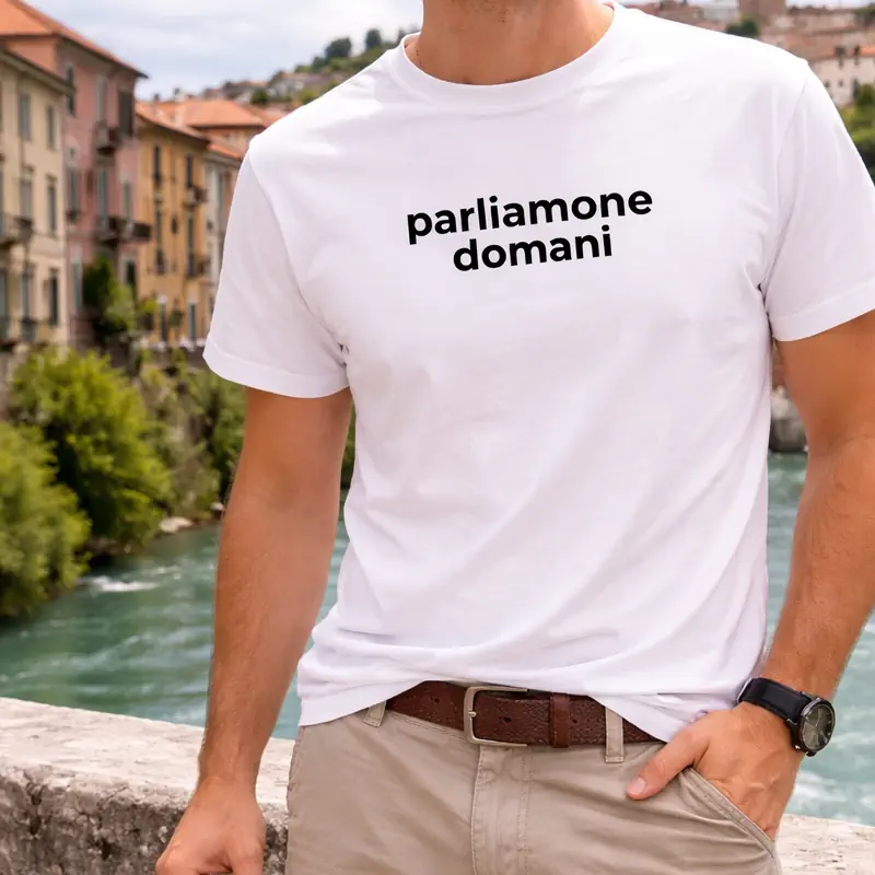 t shirt parliamone domani idea regalo