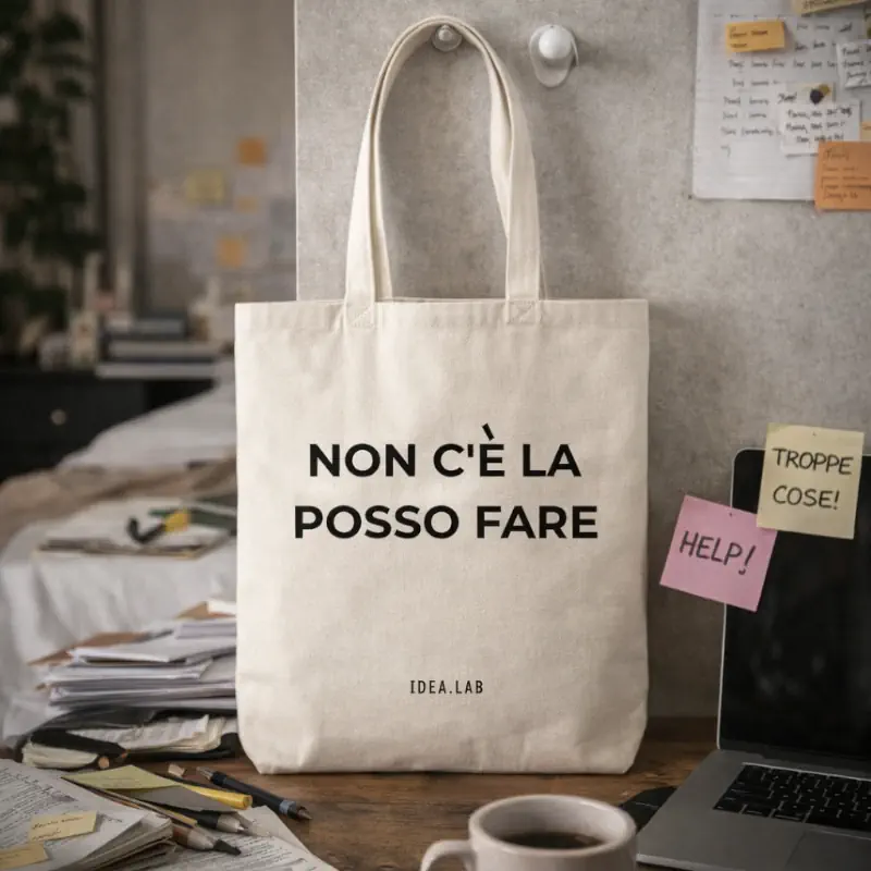 non c'&egrave; la posso fare borsa shopper tote bag in cotone idealab