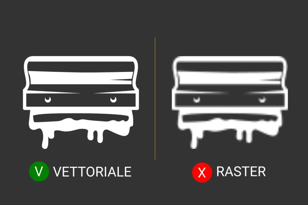 Confronto tra file vettoriale e immagine pixelata per preparare file grafici per il ricamo