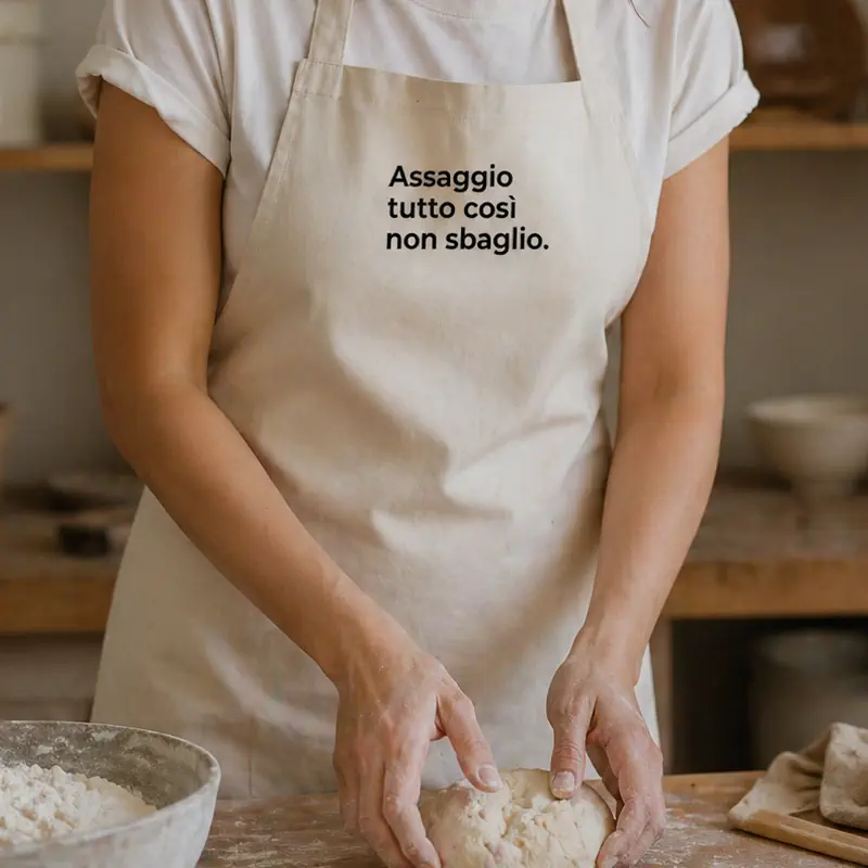grembiule cucina personalizzato assaggio tutto cos&igrave; non sbaglio