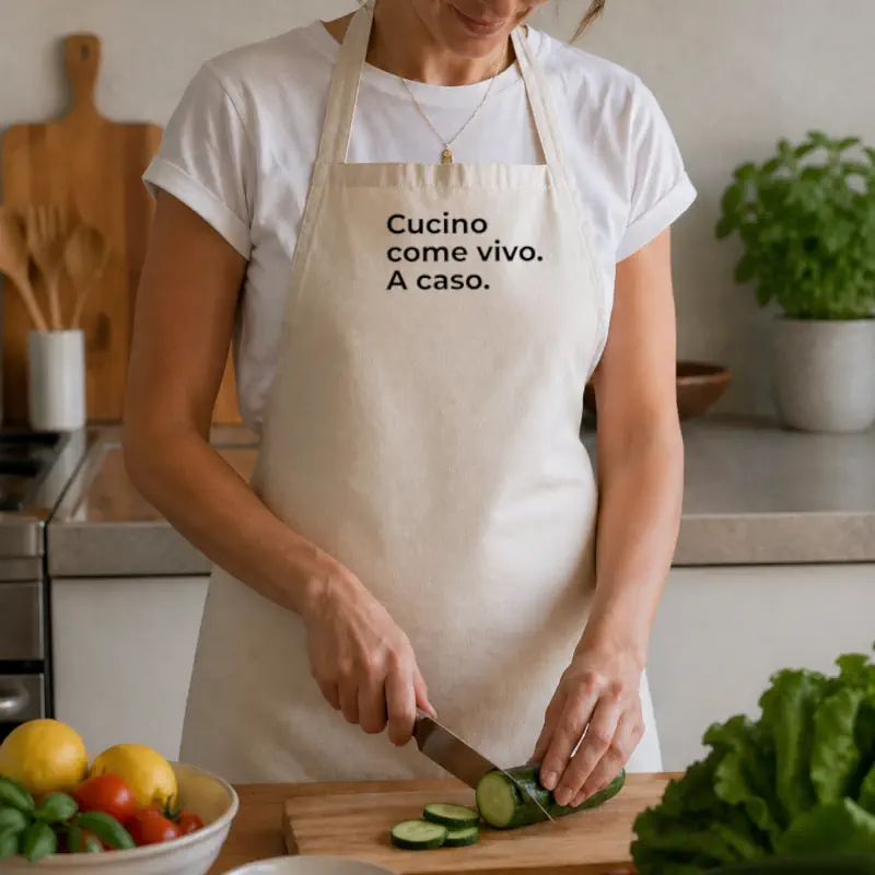 grembiule cucina personalizzato cucino come vivo a caso