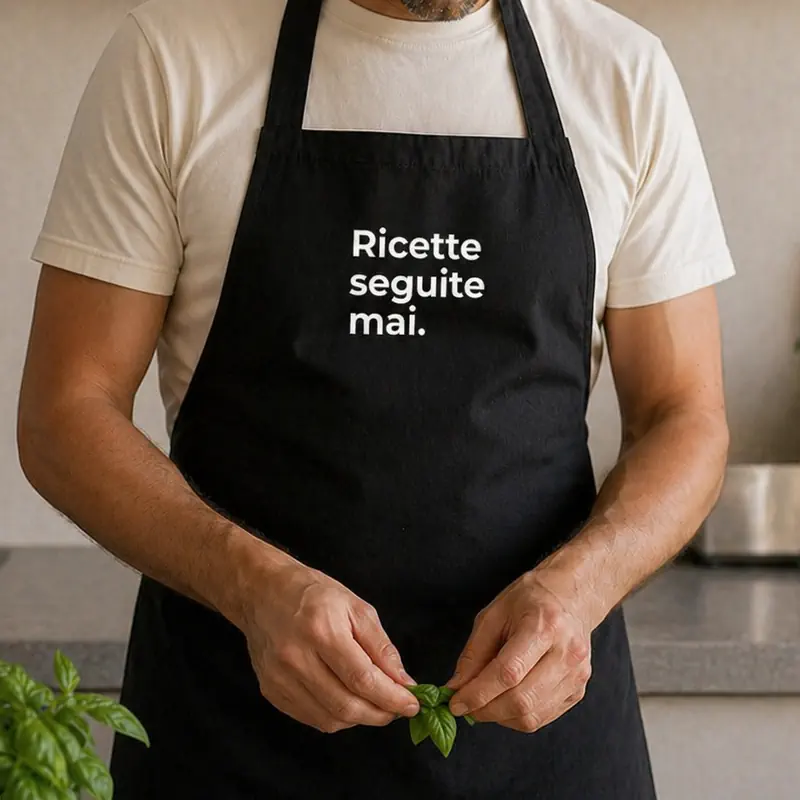 grembiule cucina personalizzato ricette seguite mai nero