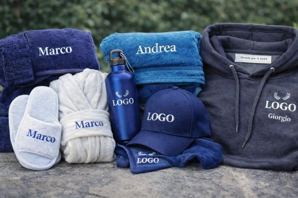 Idea regalo aziendale personalizzato: felpa di qualit&agrave; con ricamo del nome e logo