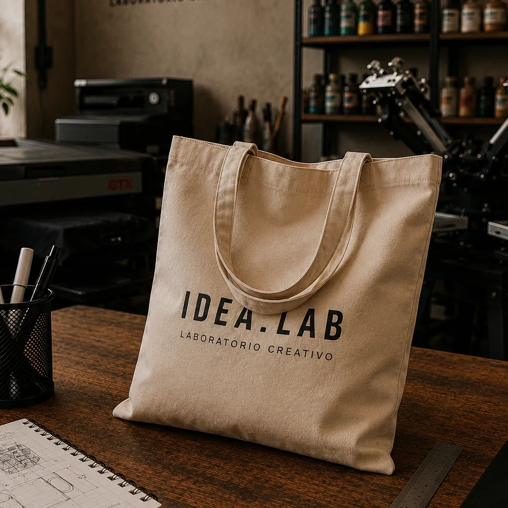 Shopper personalizzata stampata nel laboratorio Idea.lab di Ivrea