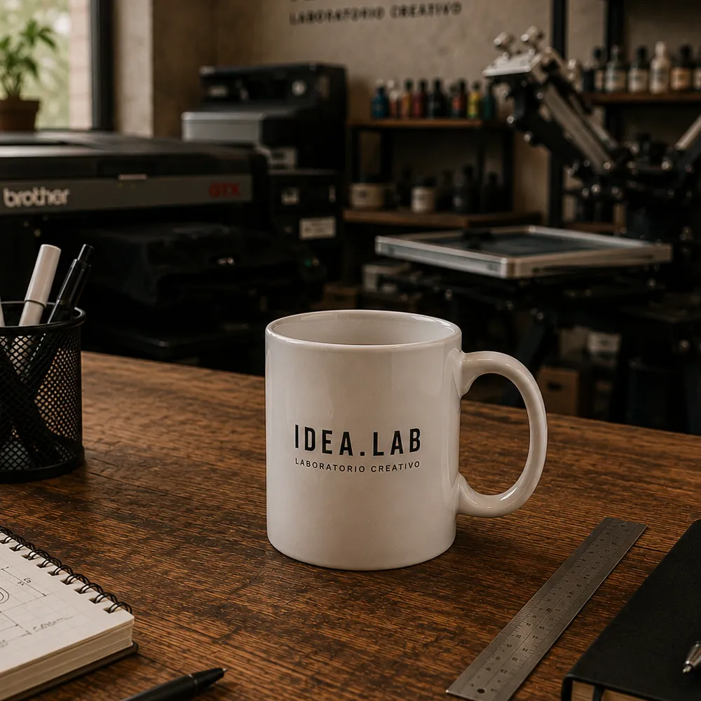Tazza personalizzata realizzata nel laboratorio Idea.lab di Ivrea