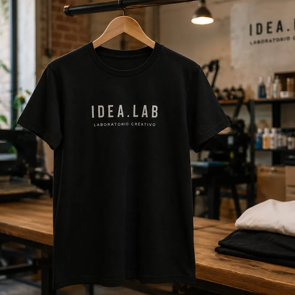 Maglietta personalizzata realizzata nel laboratorio Idea.lab di Ivrea