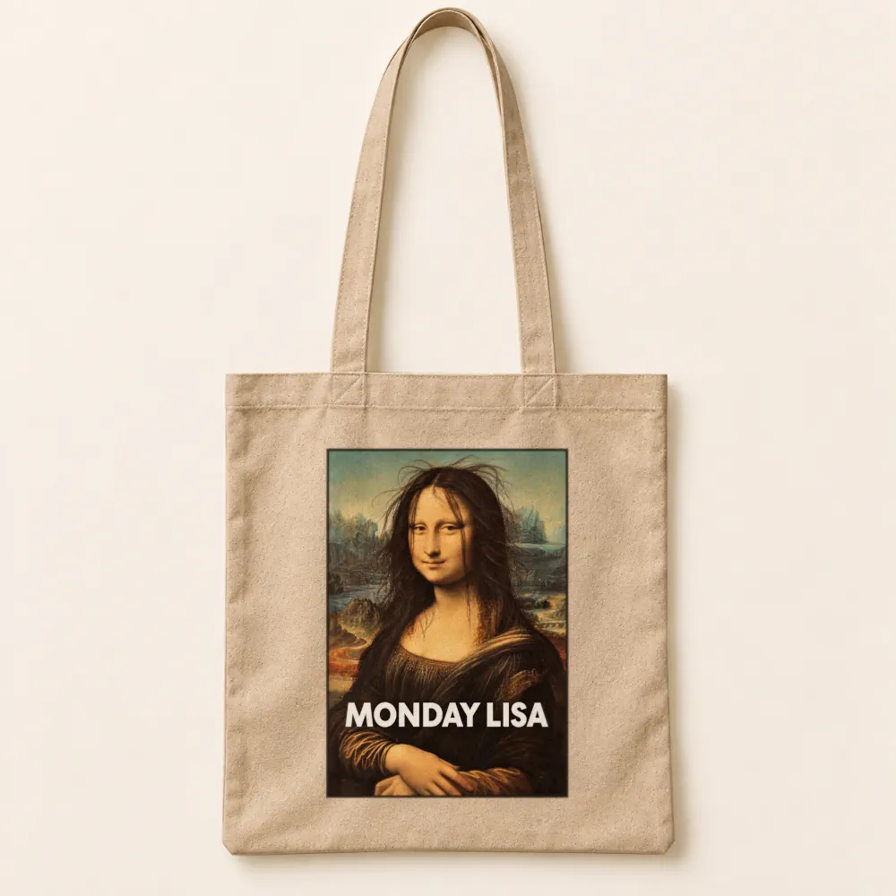 Shopper Monday Lisa con reinterpretazione ironica della Gioconda